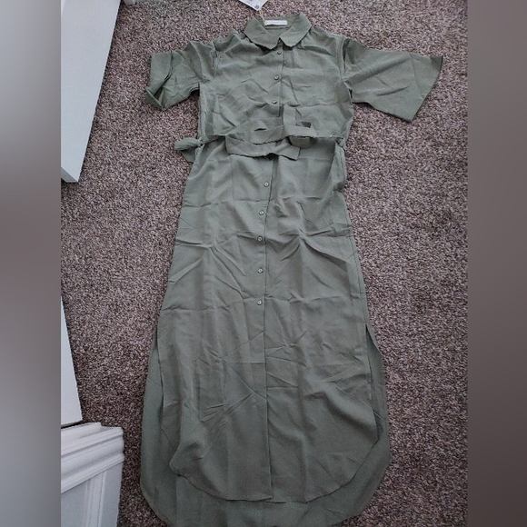 Brand New Mango Short Sleeve Button Down Dress - Picture 1 of 8